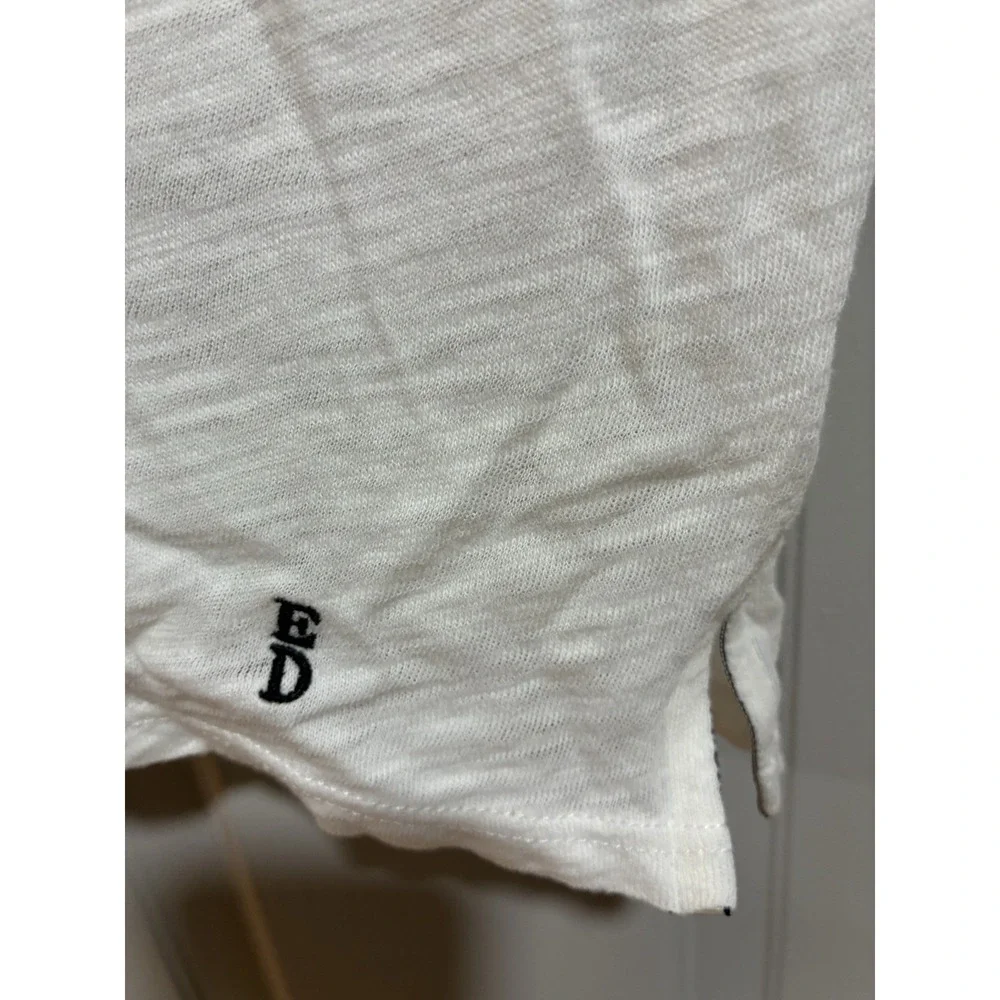 ED Women T Shirt Small Short Sleeve Embroidered Goat Lightweight Semi Sheer
